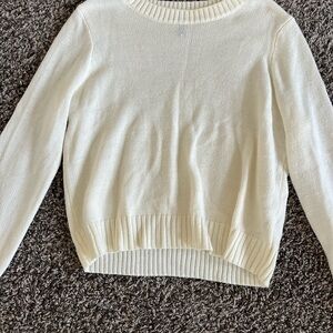 H&M Cream Crew Neck Sweater Classic Knit